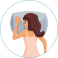 Illustration einer Schläferin in Bauchlage